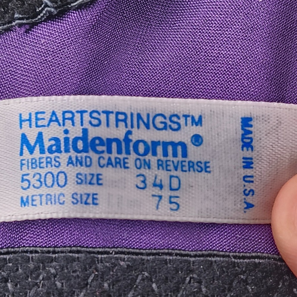 Vintage 90s Maidenform Heartstrings Fairy Corset Bra 34D 5300 Lace Whimsigoth - Picture 9 of 9